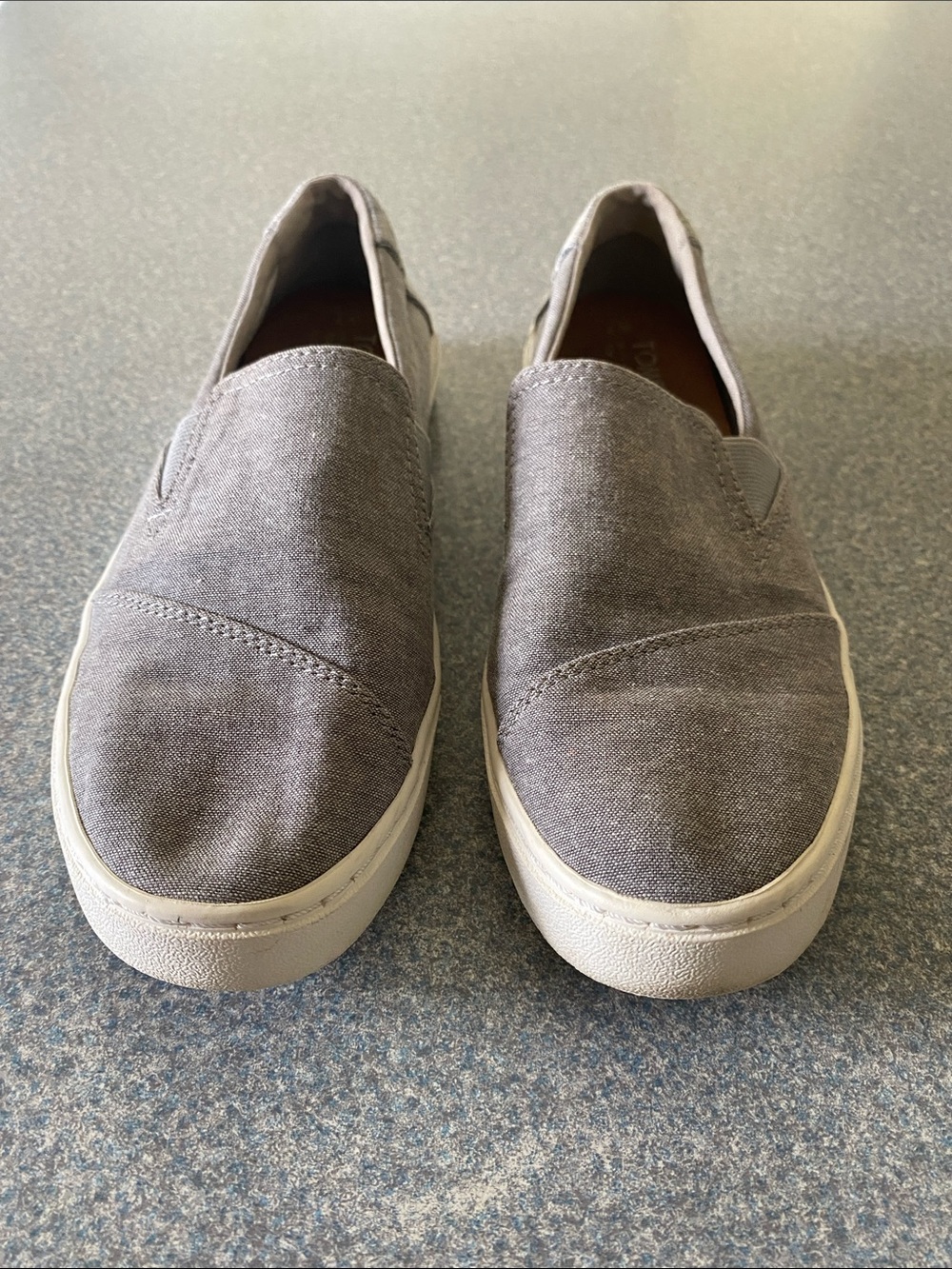 Toms Gray Canvas Slip-On Loafers for Men
